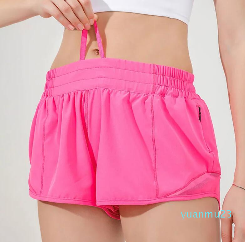 

L-091 Hot High Rise Shorts Breathable Quick-Dry Yoga Shorts Built-in Lined Sports Short 24 Zipper Side Drop-in Pockets Running Sweatpants Continuous Draw, Turquoise 4 in