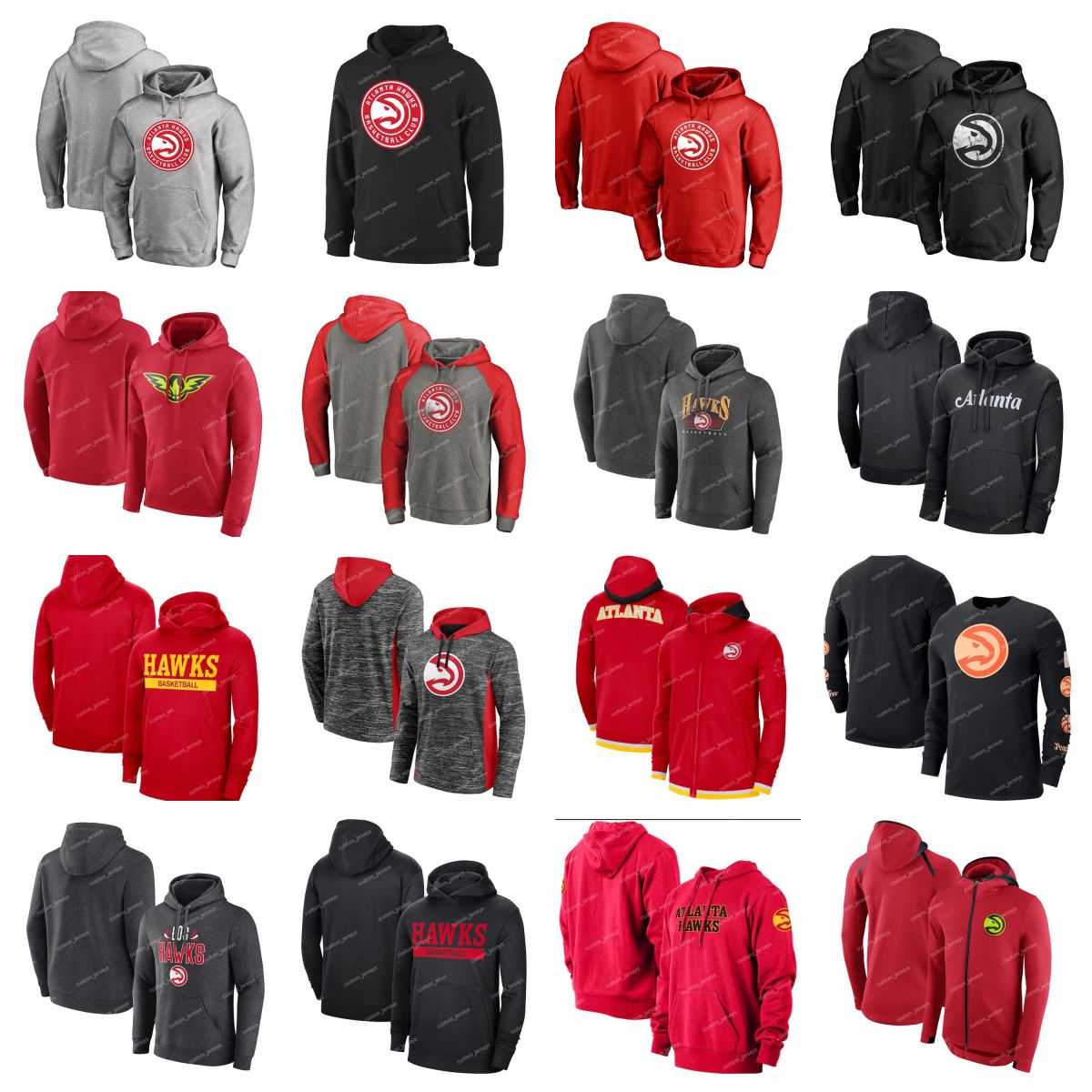 

Men Women Youth Atlanta''Hawks''Hoodie 2023 City Pullover 75th Anniversary Performance Full-Zip Basketball''NBA''Hoodies, #14