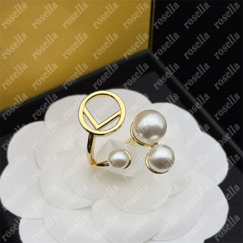

Luxury Designer Rings For Women Men Fashion Brand Gold silver Ring Classic Letter Jewelry Engagement Rings Lady Pearl Ring