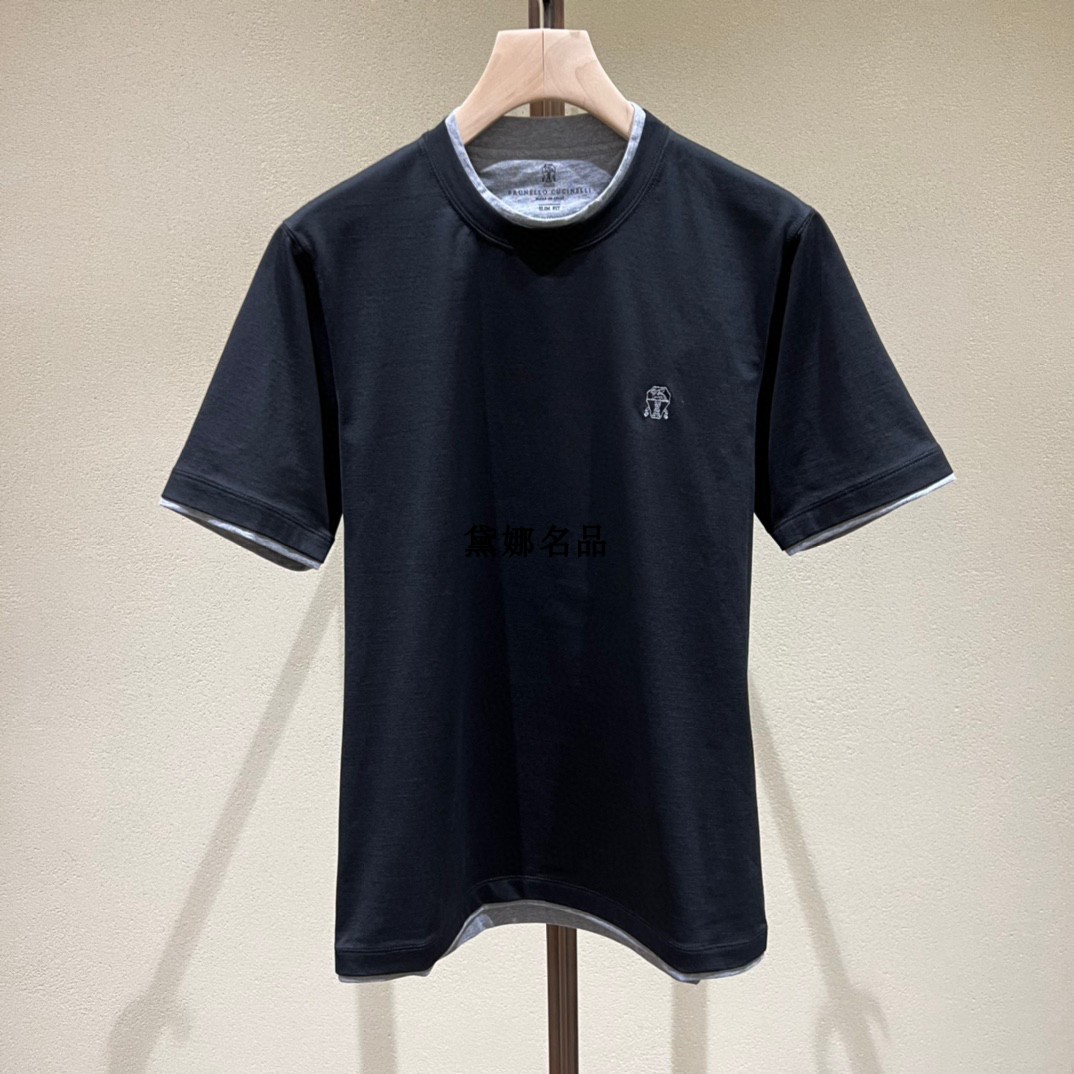 

Mens Polos T Shirts Brunello Cucinelli Spring and Summer Cotton Short Sleeves Shirts, White