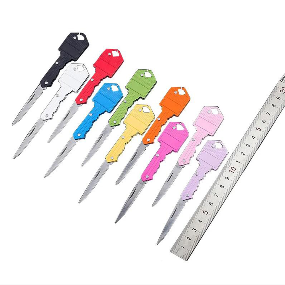 

Mini Stainless Folding Knife Keychains Pocket Knives Outdoor Camping Hunting Tactical Combat Knifes Survival Tool 10 Colors