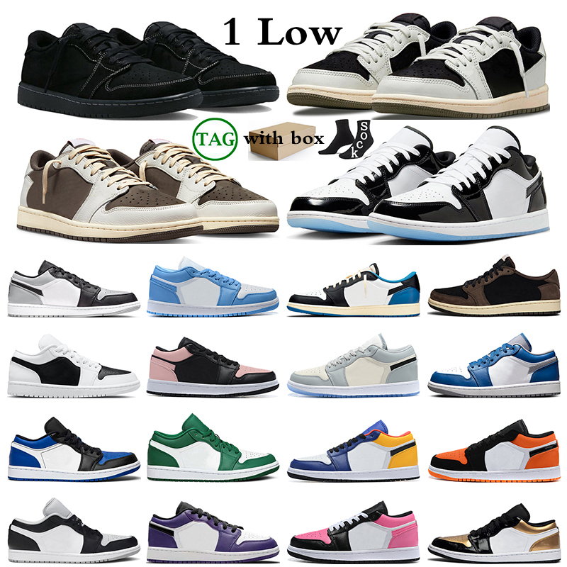 

1 low Black Phantom 1s basketball shoes mens trainers women sneakers True Blue Chicago Olive Reverse Mocha Panda Wolf Grey womens Travis Scotts outdoor shoe
