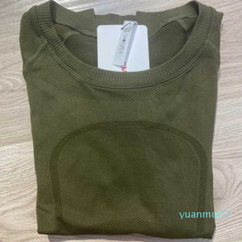 

Align LU-07 Women's Yoga long sleeves Solid Color Nude Sports Shaping Waist Tight Fitness Loose Jogging Sportswear Women's High Quality 46 new, 09