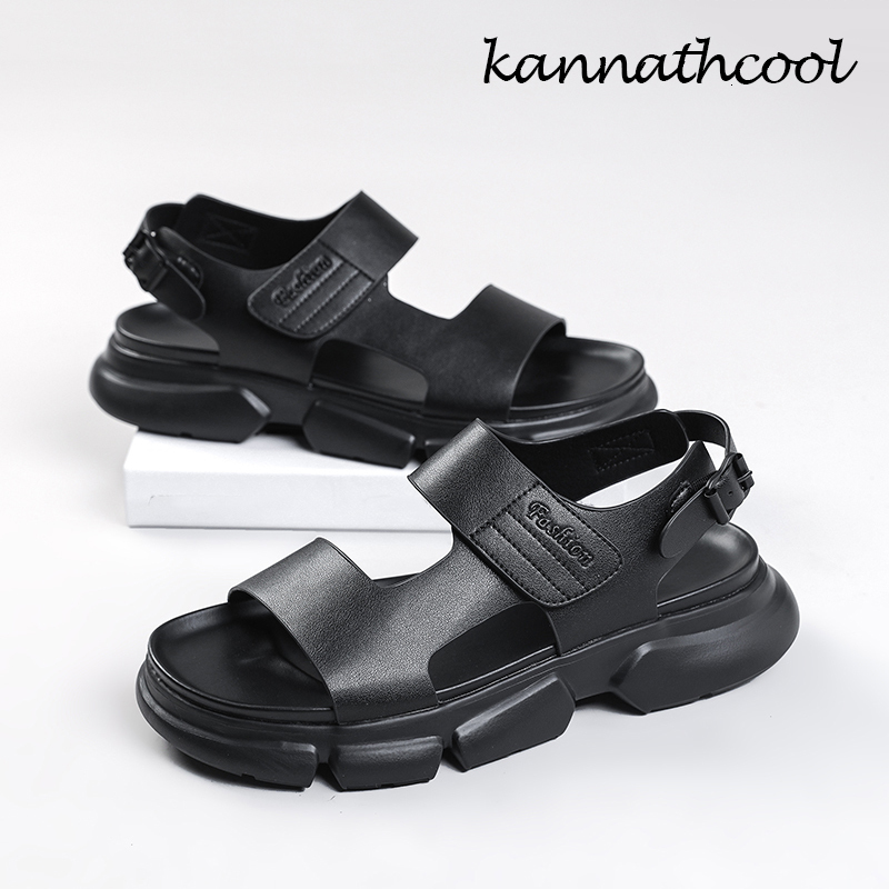 

Sandals Men Non Slip 2023 Classic Brand Genuine Leather Comfortable Fashion Natural 230410, Black zl85