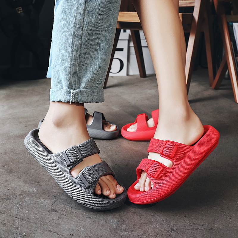 

Slippers Summer Men Women Indoor Eva Thick Platform Bathroom Fashion Soft Sole Light Beach Sandal Couple Big Size 47 230410, Black