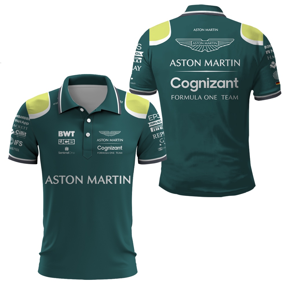 

Mens TShirts Aston Martin Aramco Cognizant Official Team Polo Summer mens casual quickdrying short sleeve 230408, Htr1gc230915a