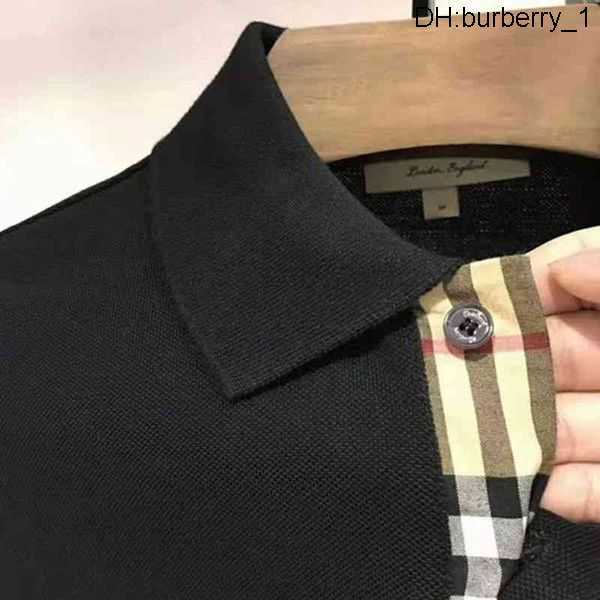 

Burbrerys Ba Familys Same Pure Color Short Sleeve Tshirt Summer Lapel Cotton Embroidered War Horse Loose Polo Mens Wear b Family 3yndk, White
