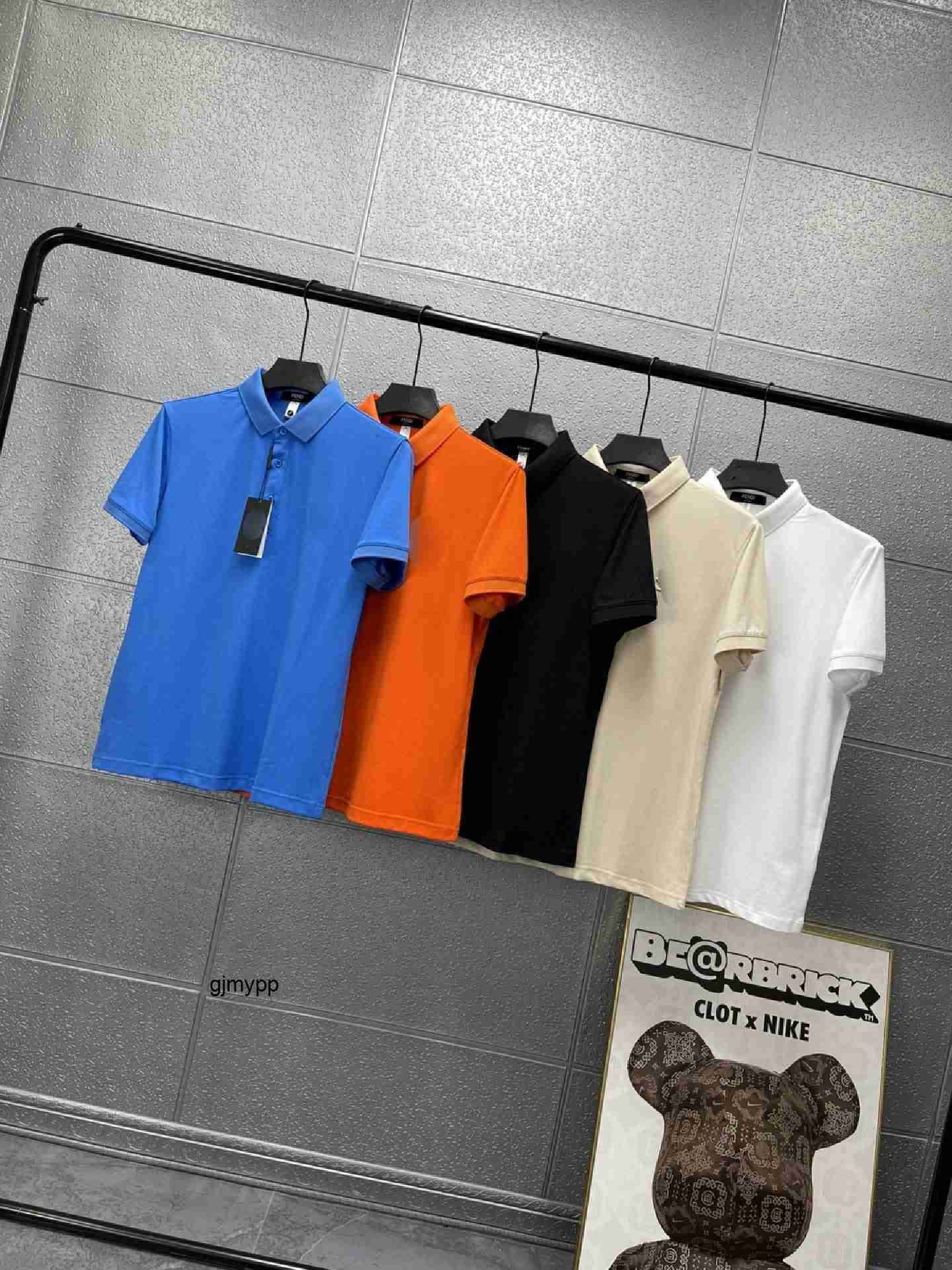 

Men's Polos 2023 New Summer Ice Silk White Short Sleeve T-shirt High End Polo Shirt Collar Half TopTSJD