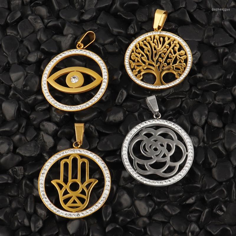 

Charms 1pcs Stainless Steel Round Geometric Pendant Pattern For Necklace Crafts Making Jewelry Handmade Pendants