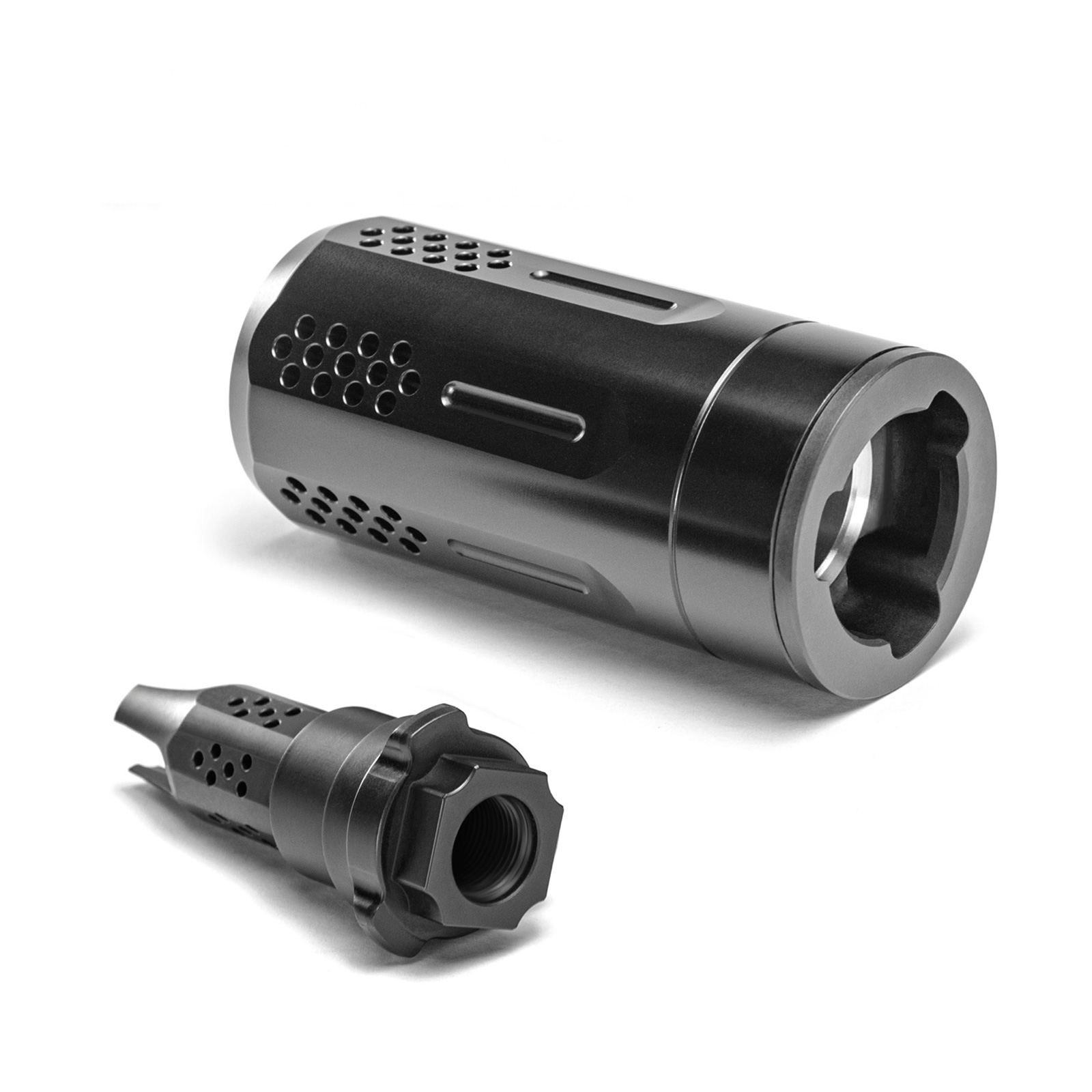 

Others Tactical Accessories Stainless Steel Trilug Quick Detach Mount 3-Lug Base Muzzle Brake 1/2x28 Compensator with Nut Washer, Black