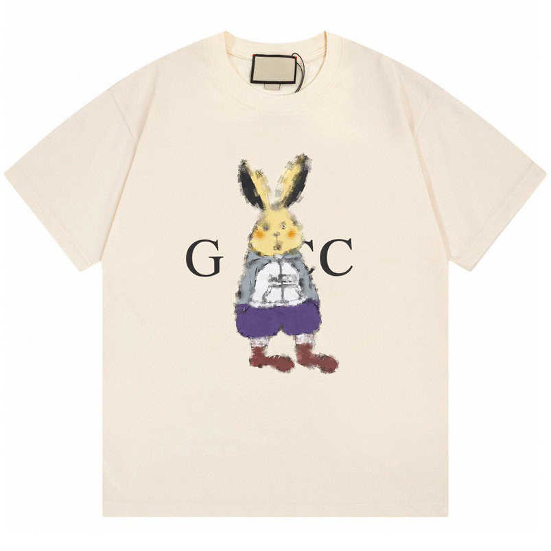 

Womens Designer t shirt Shirt Original Quality Version Summer Print Unisex Relaxed Sleeve T-shirt, Rice white