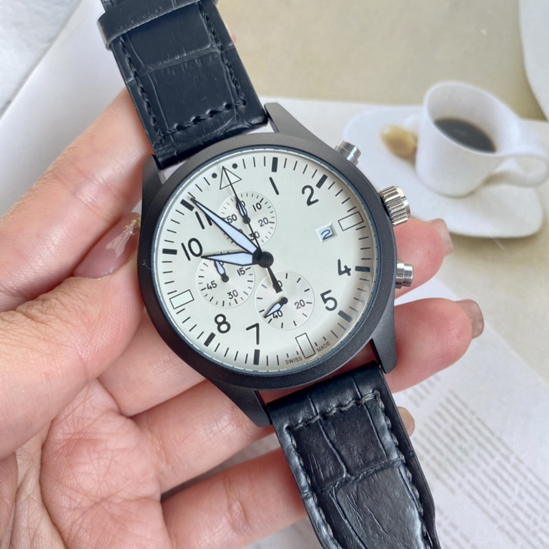 

Wrist Watches for men 2023 mens Watches All dials work Quartz Watch High Quality Top Luxury Brand Chronograph Clock Iw Fashion leather Strap Montre de luxe Type