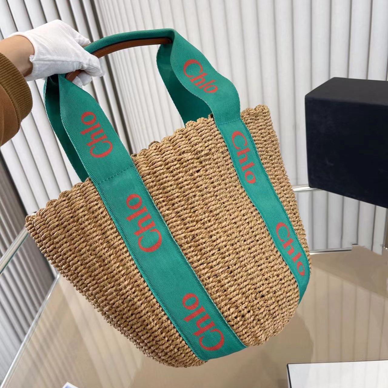 

big bag designer fashion mifuko woody l size raffia tote bag men and women handbag woven leather bucket bags with letters summer 0010, Customize