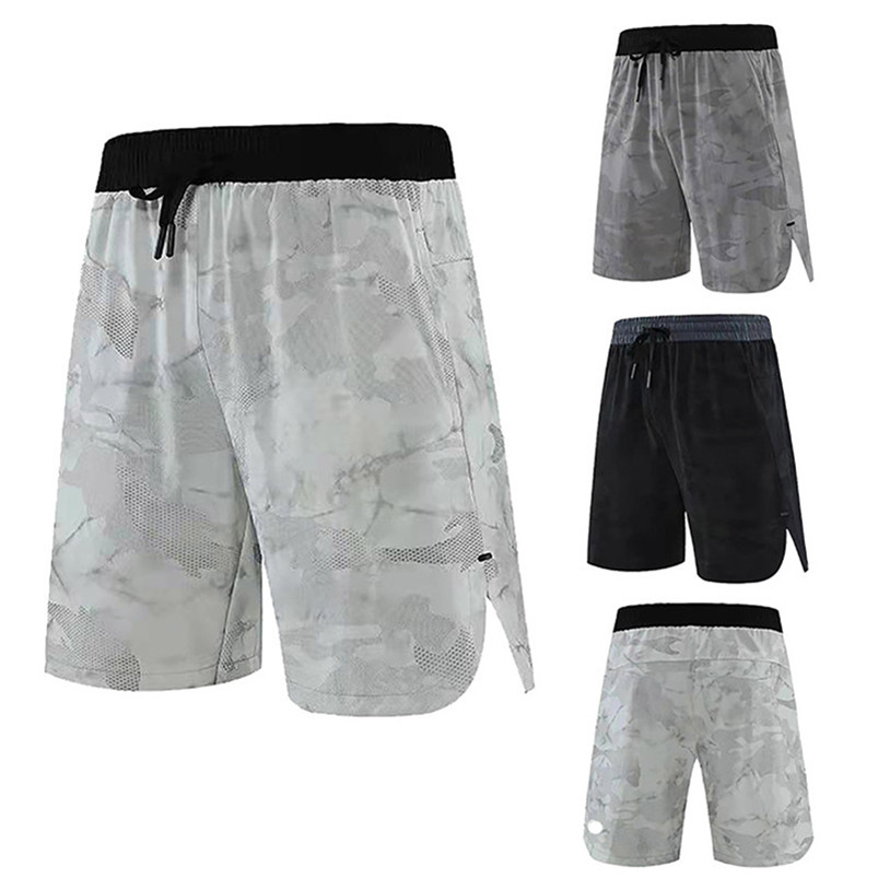 

Men Yoga Sports Short Quick Dry Camo Shorts With Pocket Mobile Phone Casual Running Gym Jogger Pant R317, French grey