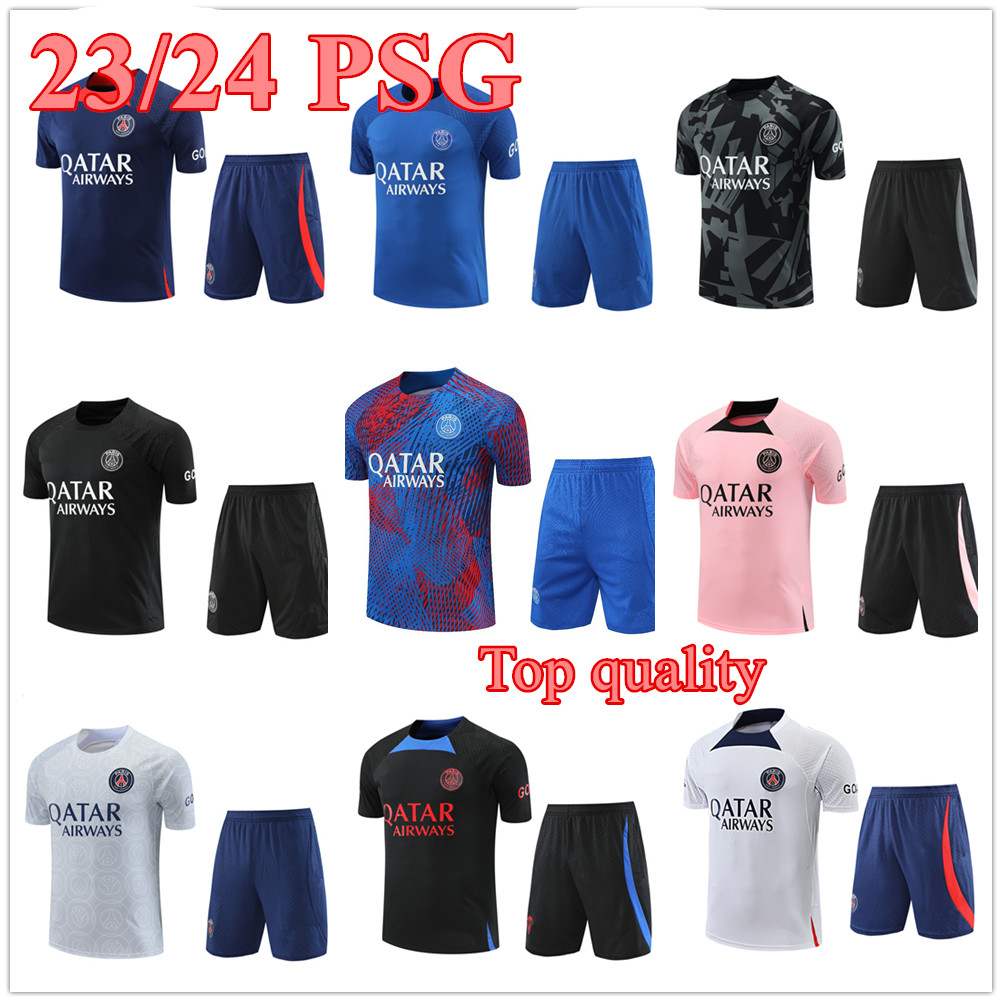 

2023 PSGs Soccer Jersey Tracksuits Men Short Sleeve Training Suit Top Quality 22/23 new Paris Football training Uniform survetement Chandal futbol Sweatshirt Set, 12
