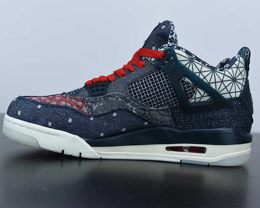 

2023 Basketball Shoes Sashiko Men Woman Jumpman 4 4s Deep Ocean Fire Red Sail outdoor running trainers sport Sneaker With Box