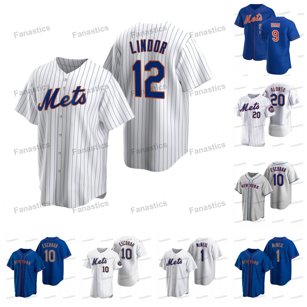 

12 Francisco Lindor 2023 Jerseys NY Mets Jerseys Eduardo Escobar Jeff McNeil Starling Marte Pete Alonso Omar Narvaez Brandon Nimmo Daniel Vogelbach Tomas Nido, Gray road mens s-3xl