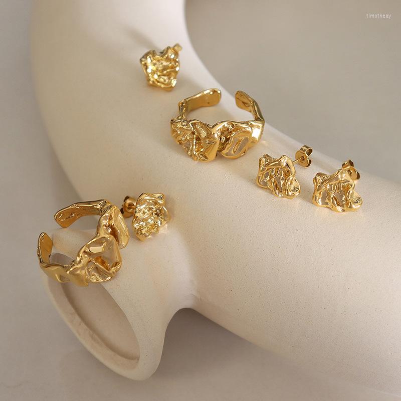 

Necklace Earrings Set 2023 Fashion Niche Embossed Special Bump Ring Jewelry Female Retro Temperament Personality Trend Single Product, Picture shown