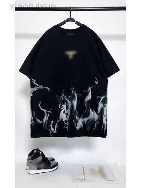 

Men's Polos Trendy Retro Great White Shark Print Washed Old Round Neck Short Sleeve European Summer Loose Couple T-shirt for Men 10CSFC