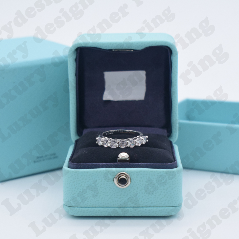 

Luxury Ring Women Designer Diamond Jewelry Sterling Silver Diamond Eternity Gift