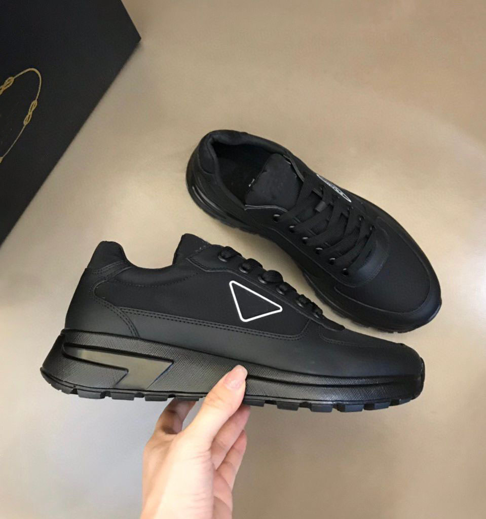 

Famous Brand Men Prax 01 Sneaker Shoes Brushed Leather Trainers Man Technical Rubber Re-Nylon Breath Runner Sports Lug Sole Casual Walking EU38-46, 88