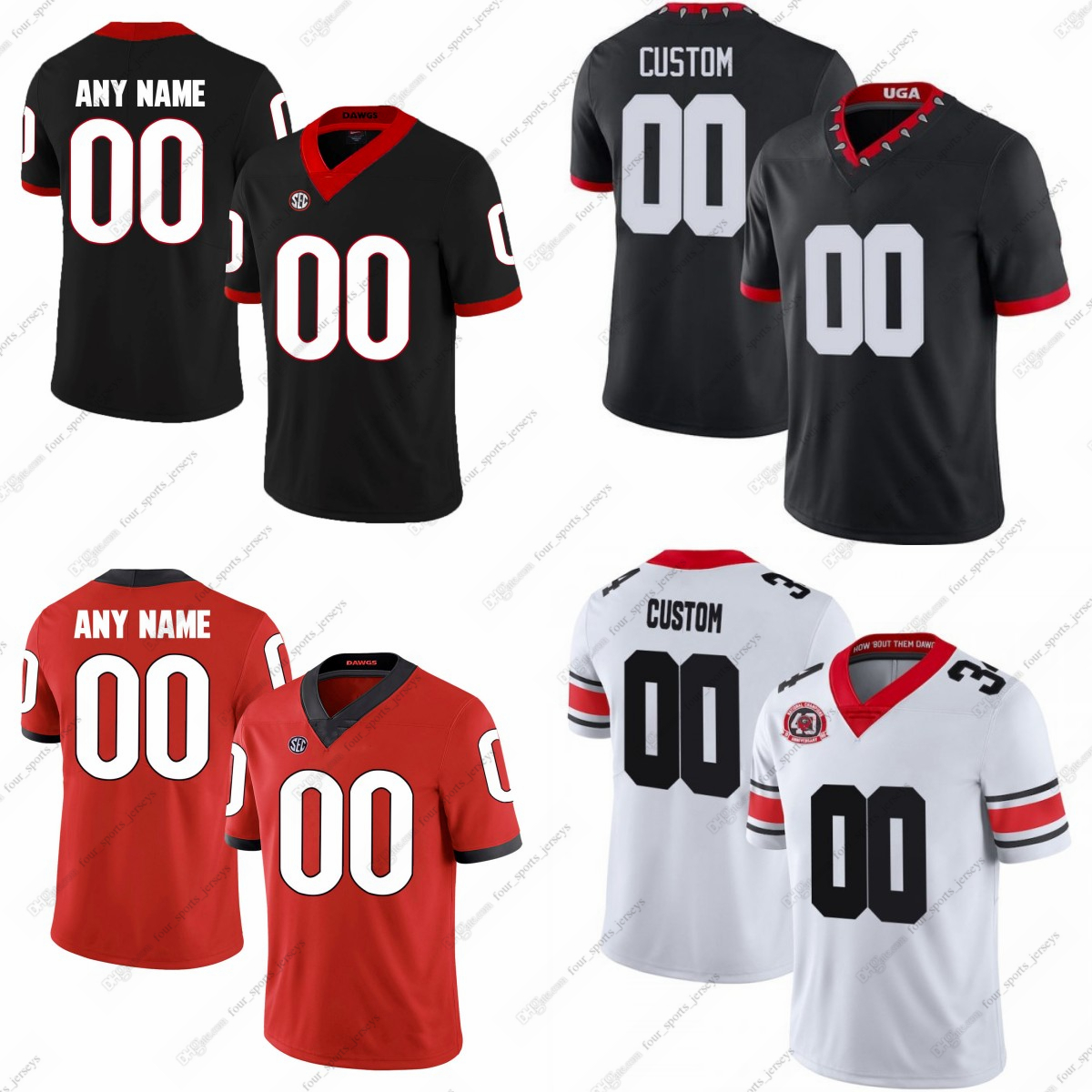 

Custom College Football Jerseys Justin Fields Sony Michel Roquan Smith Todd Gurley II Mecole Hardman Andre Swift AJ Green Jacob Eason Malik Herring, Men