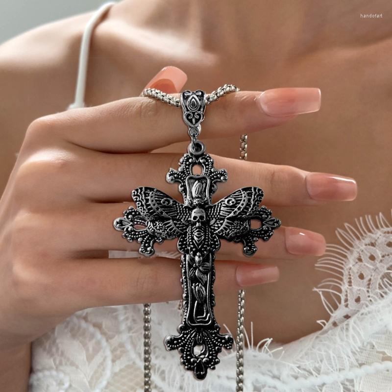 

Pendant Necklaces Gothic Moth Necklace Floral Filigree Victorian Vintage Style For Her Protection Amulet Drop