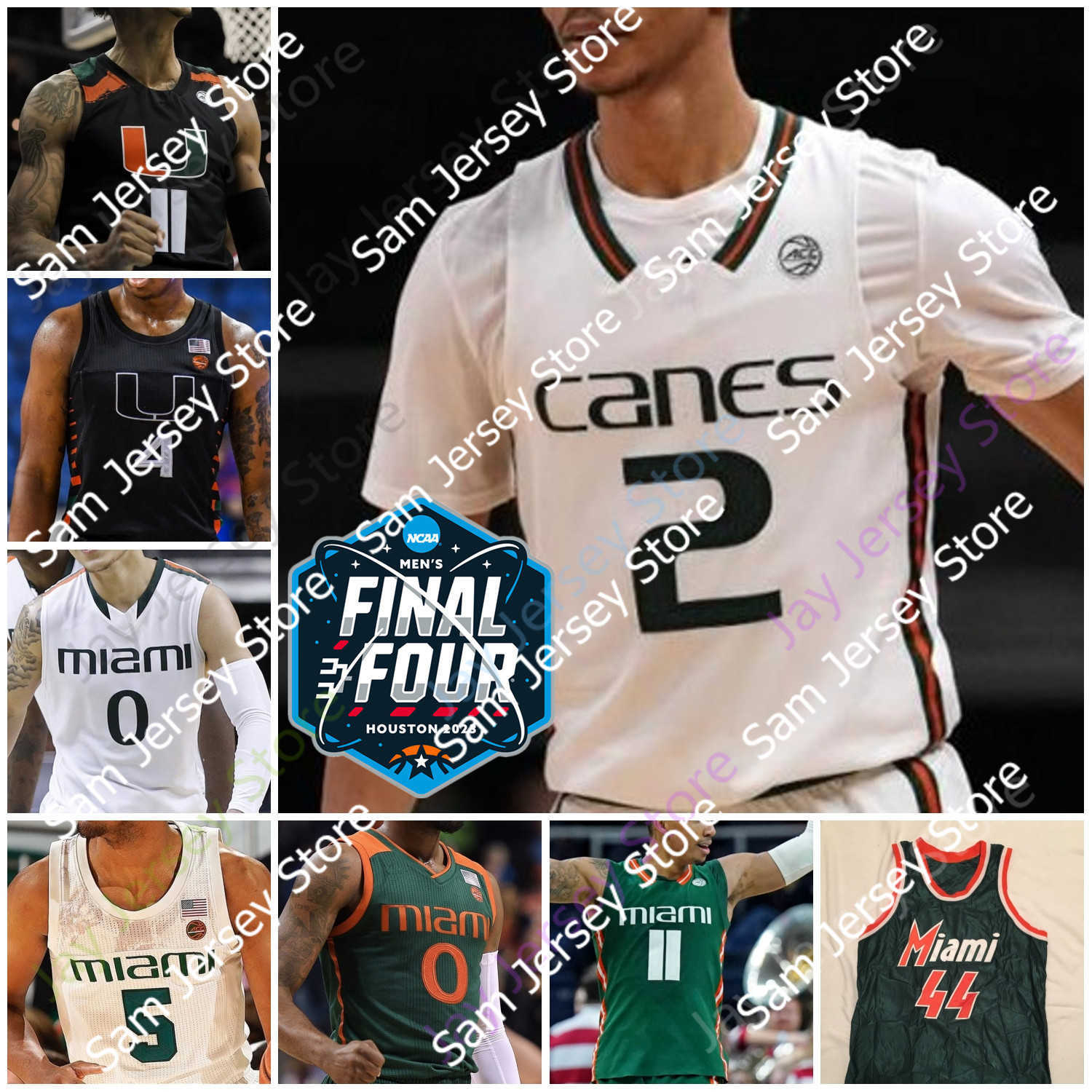 

2023 Final Four 4 Jersey Miami Hurricanes Basketball NCAA College Isaiah Wong Miller Nijel Pack Norchad Omier Wooga Poplar Bensley Joseph Beverly Women Kid, 2023 black