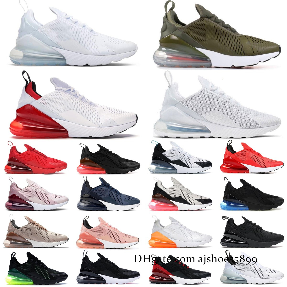 

Cushion 270 Running Shoes Triple Black White University Red Barely Rose New Quality Platinum Volt Airmaxs 27C 270s Men Women Tennis Trainers Sneakers Sports, Box