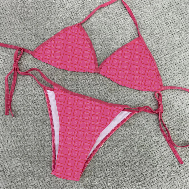 

Designer Swimwear Bikini Top Women Pink Bikini Set of Letter Printing With Pads Womens Holiday Swimsuit Sexy Swimming Beach Surfing Swimwear