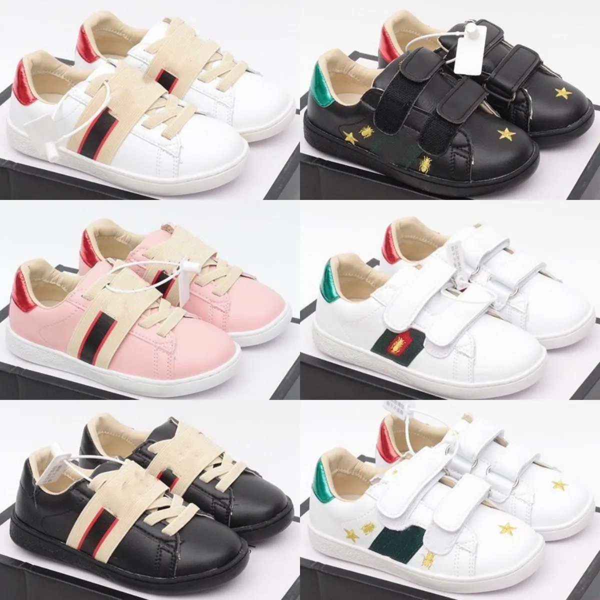 

Kids Shoes Designer Casual Bee Trainers Toddler Baby Shoe Kid Youth Sneaker Infants Boys Girls Children Black White Pink Luxury Brands Sneak