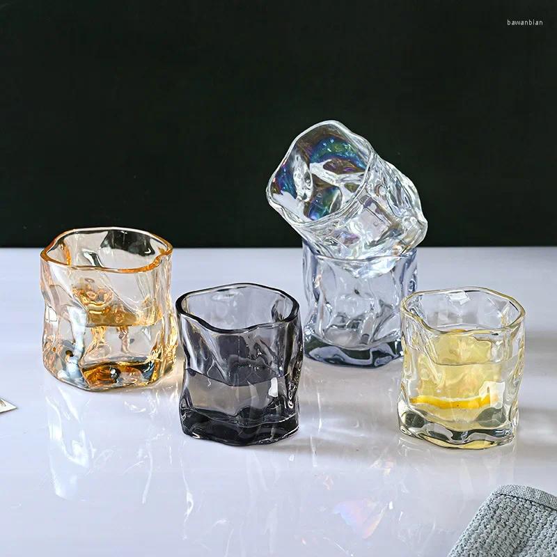Wine Glasses 230ML Korean Creative Ins Twisted Glass Cup Juice Drink Coffee Mug Wave Pattern Colorful Handmade Bar Drinkware-image-920029250