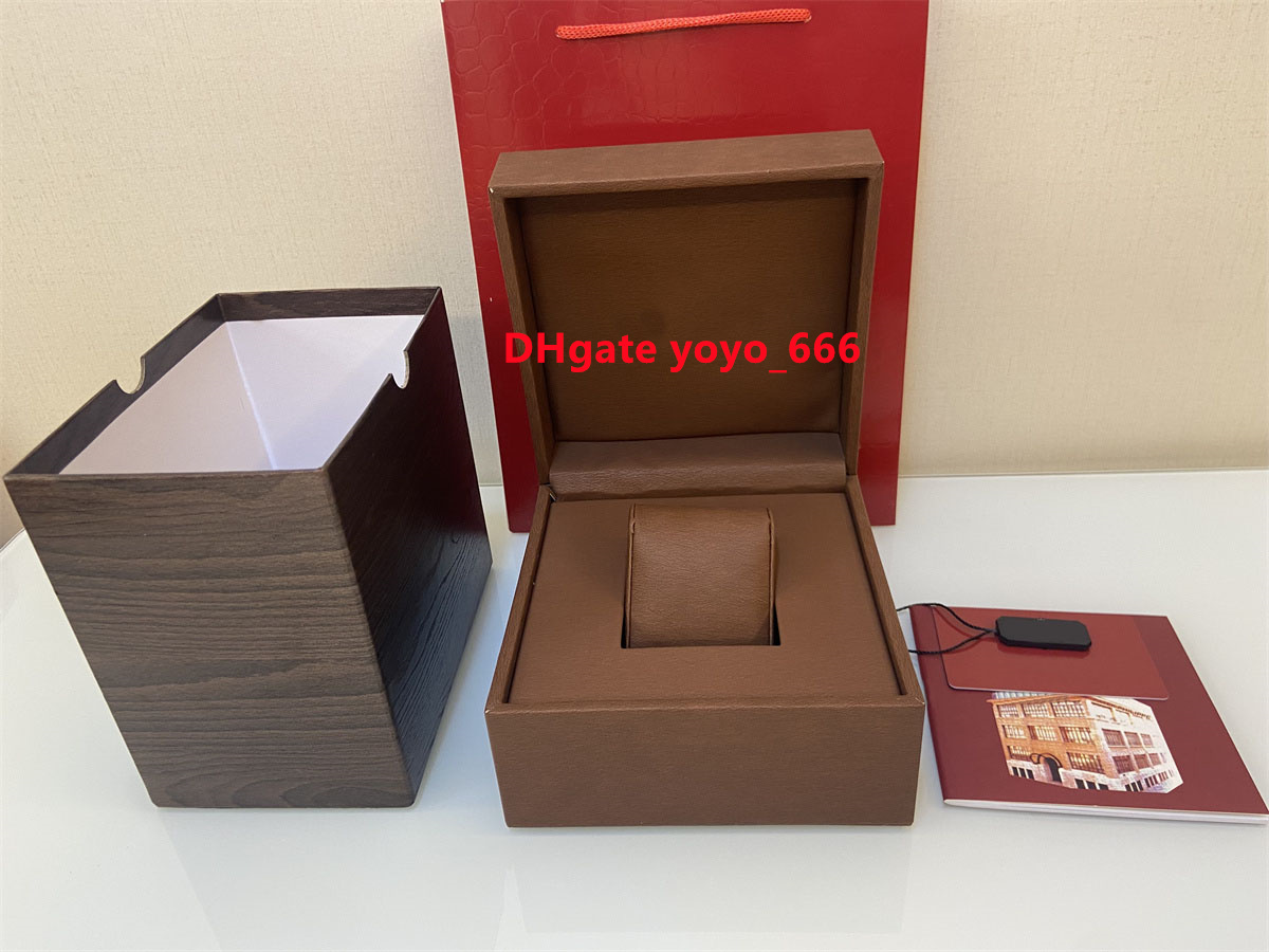 

Wholesale New Watch brown Boxes New Square brown box For PP Watches Box Whit Booklet Card Tags And Papers In English Gift Box