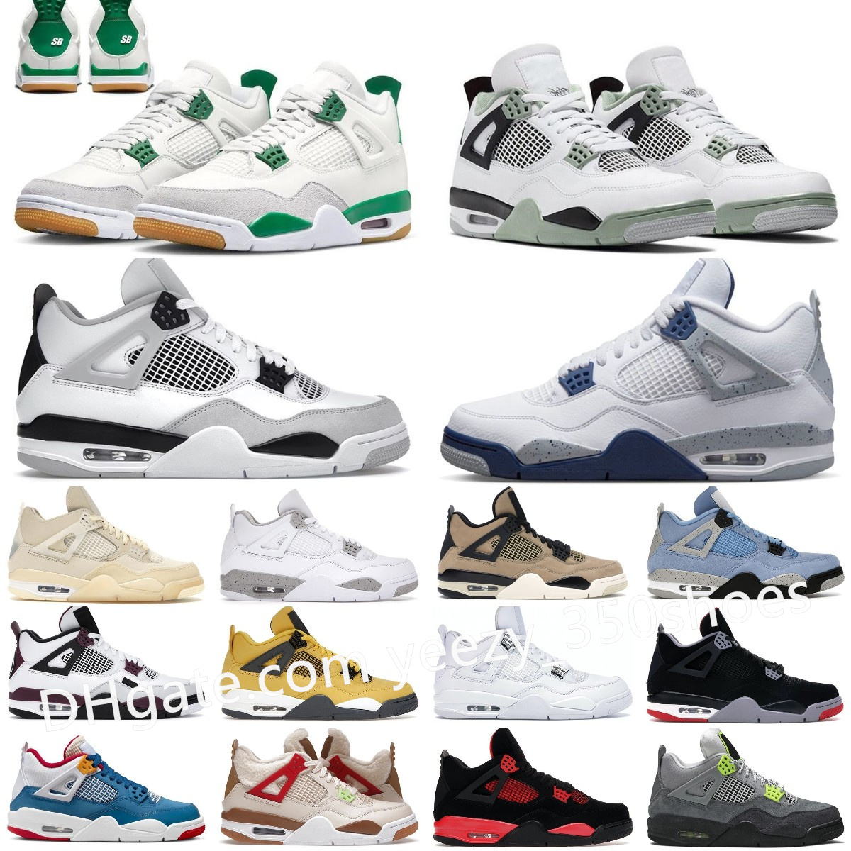 

Designer shoes Jumpman 4 Basketball Shoes 4S Retro Pine Green SB Midnight Navy White Sail Oreo Black Cat Red Thunder Canvas Royal University Blue mens womens sneakers, 4014
