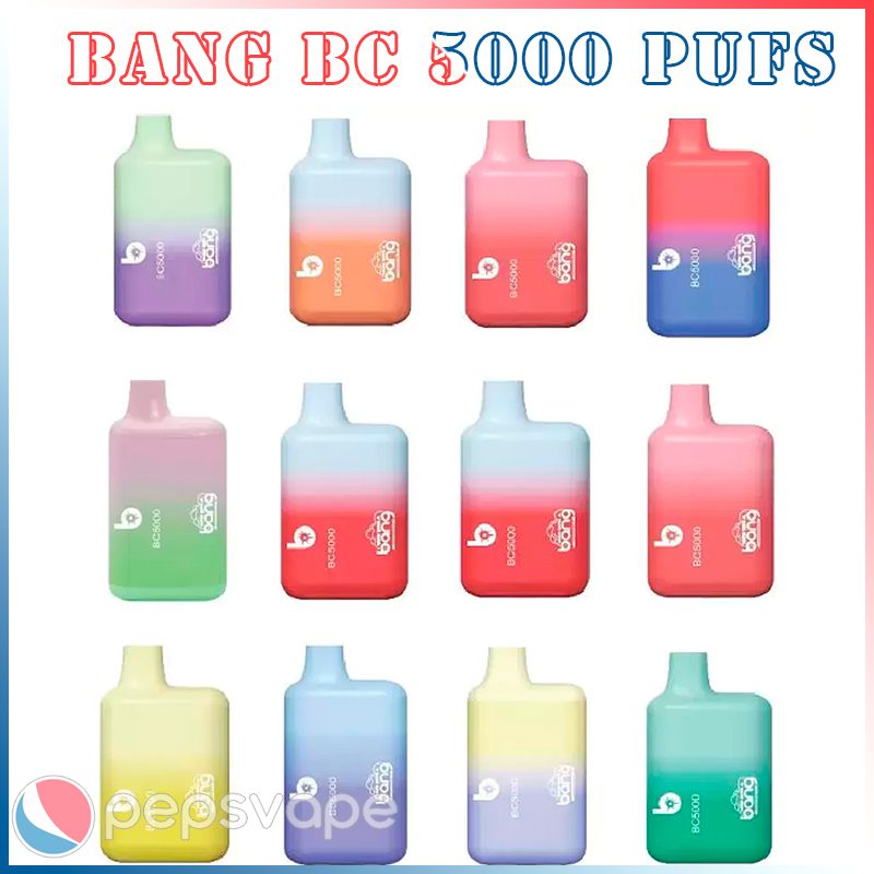 

Bang bc 5000Puff E cigarettes Disposable Vape Pen 13ml Pre-filled Pods Cartridge 650mAh Rechargeable Battery Mesh Coil Authentic Code 5000puff ultra 26flavors
