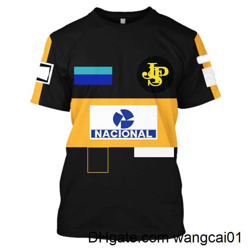 

Men's T-Shirts Brazilian Driver Ayrton Senna Formula 1 Racing Suit Replica Jersey T-shirt Men's Large Size Retro Version Moto Tee 411&3