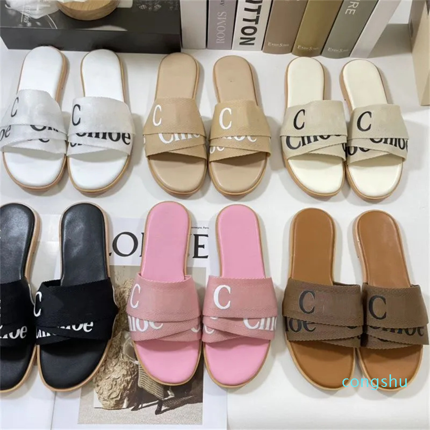 

top quality Casual Shoes Designer Slippers Woody Women Sandals Embroidered Slipper Cross Sandal Fashion Printed Flip Flops Classic Summer Beach Mules