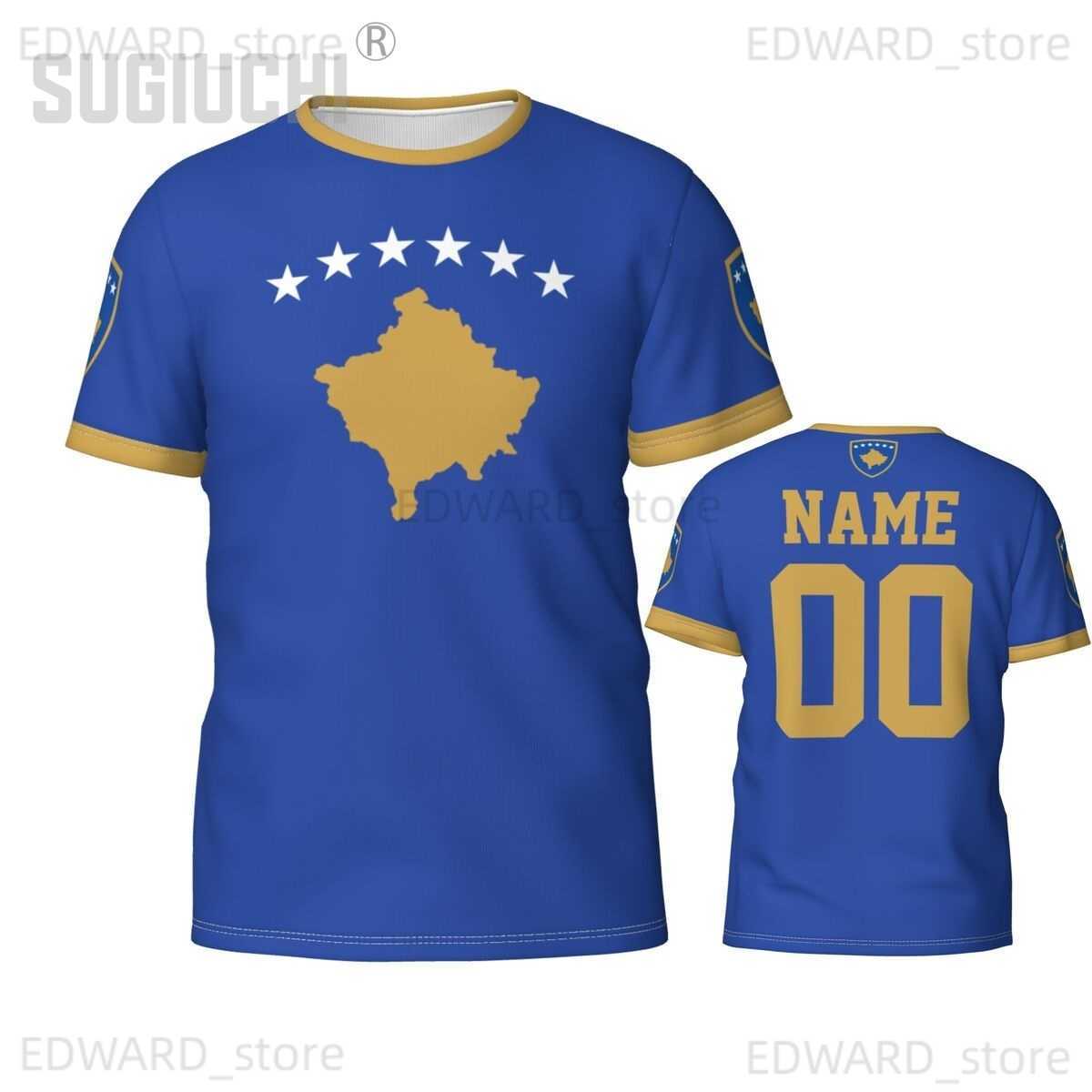 

DIY Tees Polos Custom Name Number Kosovo Flag Emblem 3D T-shirts For Men Women Tees jersey team Clothes Soccer Football Fans Gift T shirt T230411