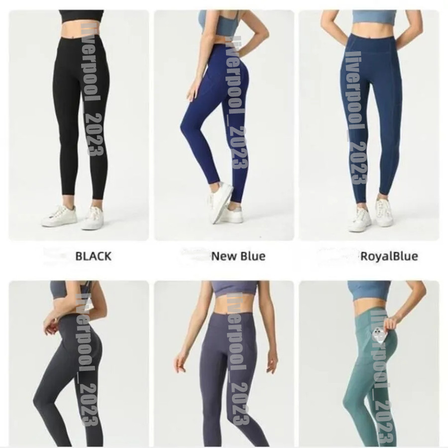 

lulus Yoga Outfits Pants Honey Peach Hip Sports Multi Pocket Double sided Brushed No Awkwardness Thread Nude Feel High Waist Lift Hip Cross Fitness Pants Sports