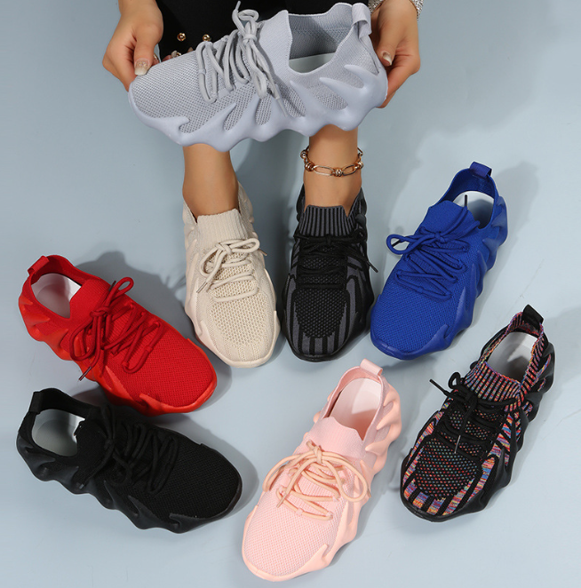 

Octopus Women's Shoes 2023 New Fashion Women's Running Shoe Ultra-Light Thin Flying Woven Breathable Casual Sneakers, Red