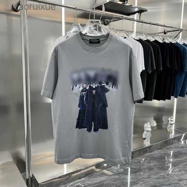

Men's T-Shirts European and American Fashion Brand High Street Short Sleeve T-shirt Summer Heavyweight Cotton Washed Old Loose Half Top Women 8I8F8