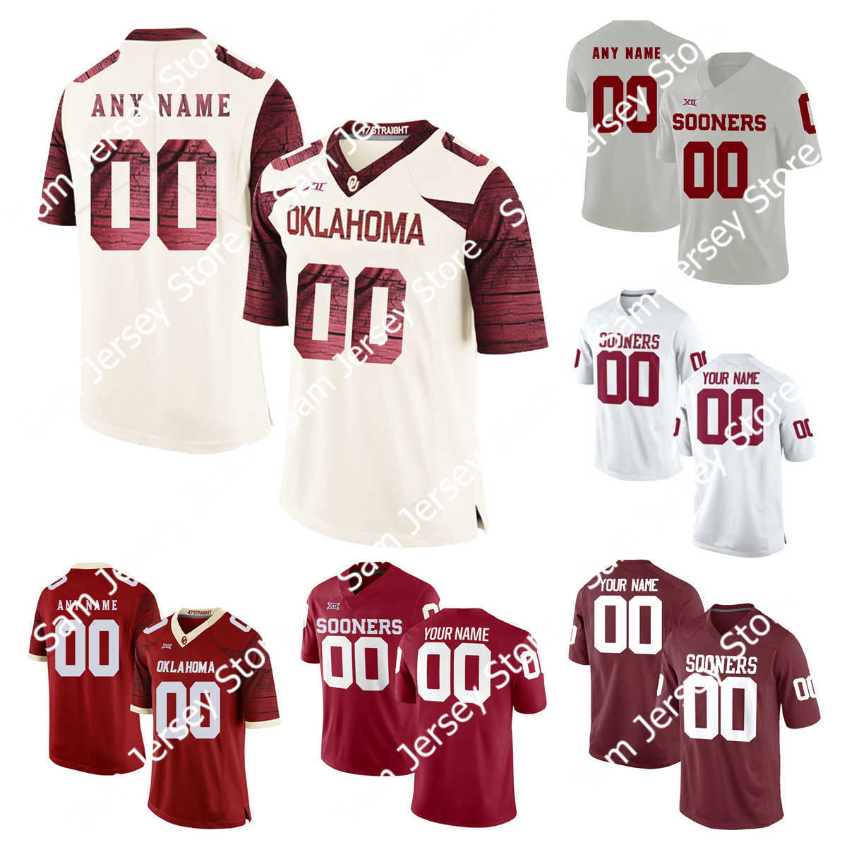 

Custom NCAA College Oklahoma Sooners Football Jerseys Kyler Murray CeeDee Lamb Durron Neal Spencer Rattler Mayfield C.Williams Bradford Peterson Perine Bosworth, Men