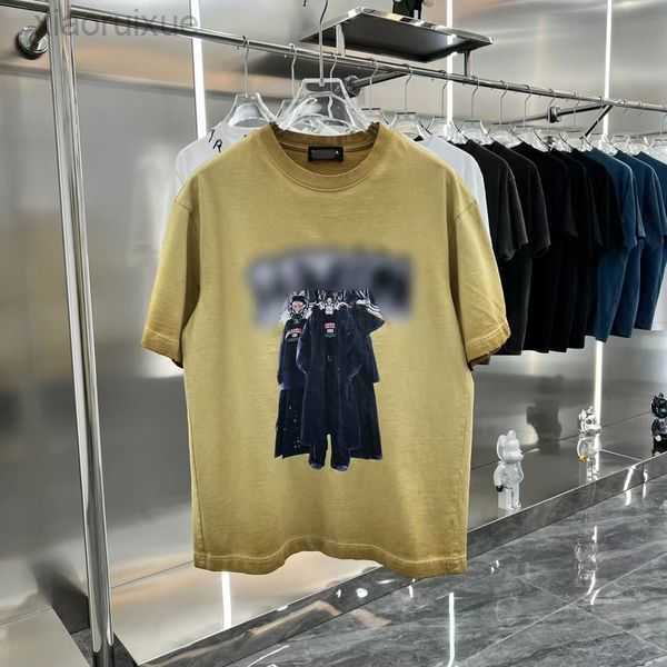 

Men's T-Shirts European and American Fashion Brand High Street Short Sleeve T-shirt Summer Heavyweight Cotton Washed Old Loose Half Top Women 7U4CY
