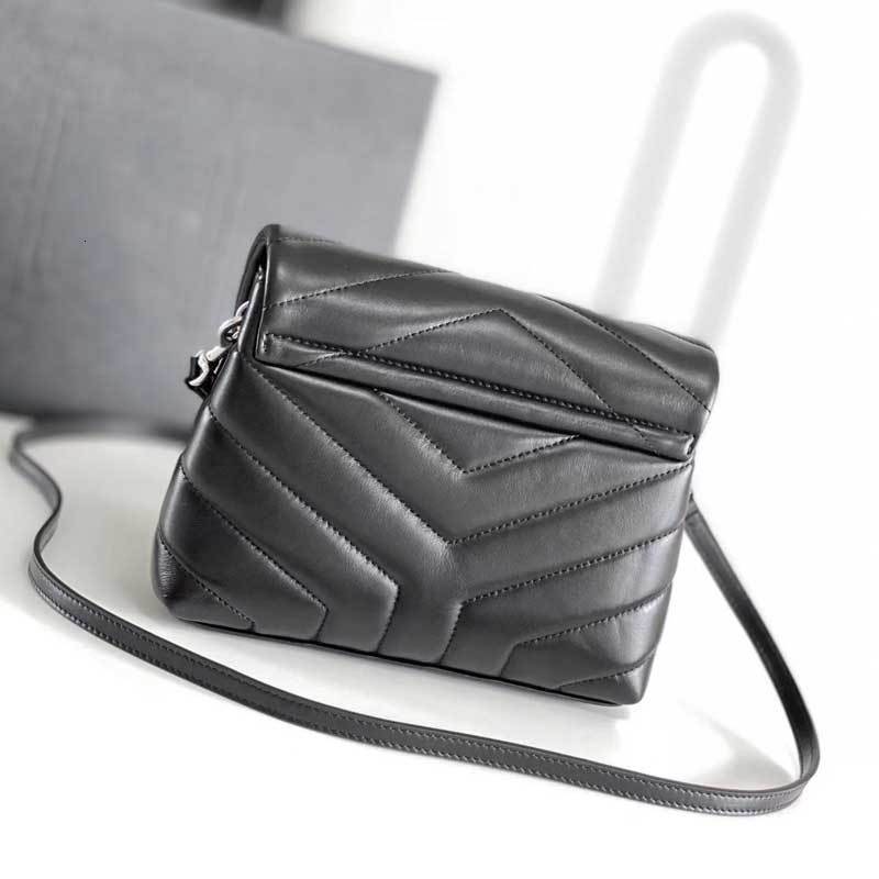 

Evening Bags luxury high quality Black large capacity real leather LOULOU Messenger bag Designer crossbody handbags black chain shoulder bags 230410, Gold-20cm