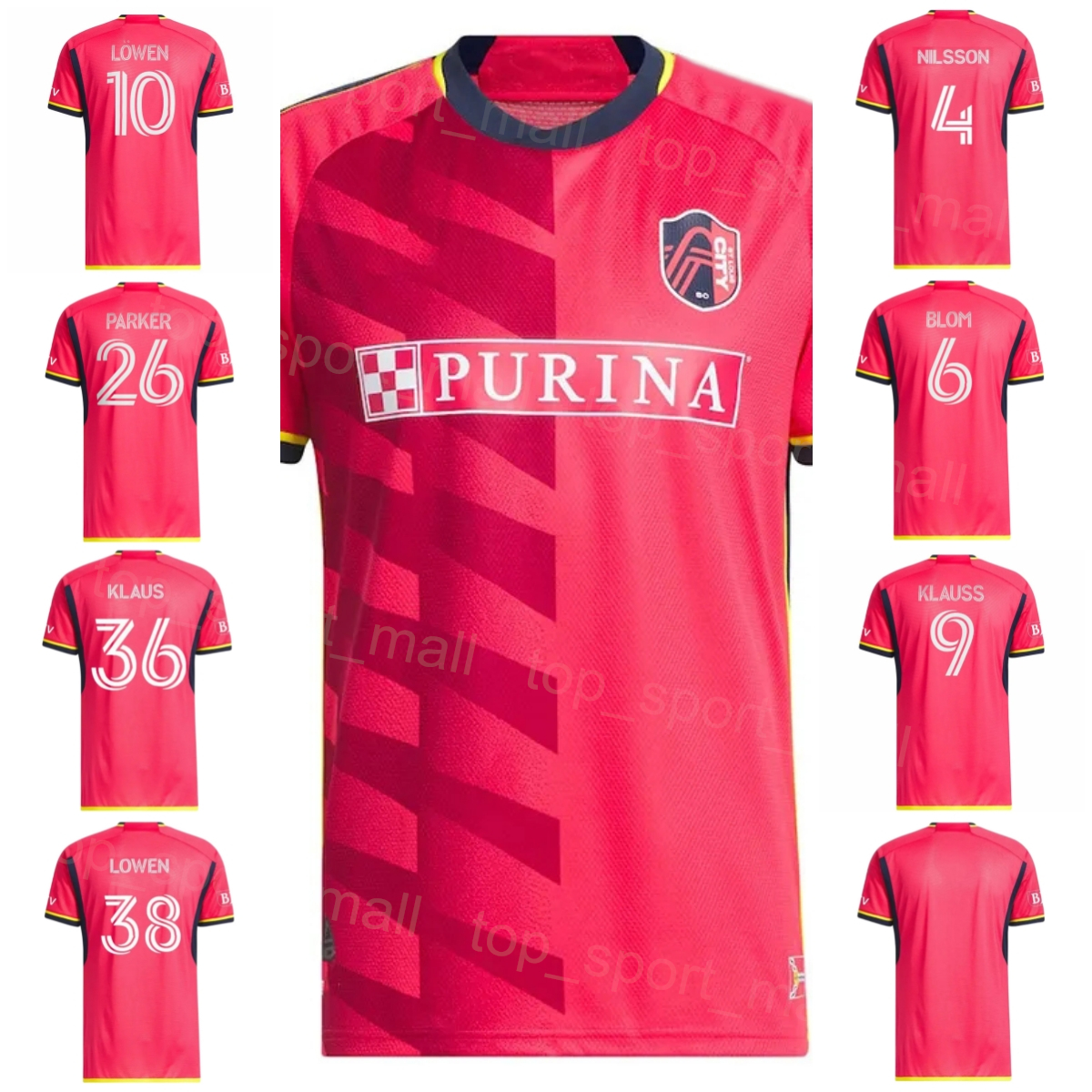 

St. L ouis Soccer Jerseys 9 KLAUSS 10 LOWEN 8 STROUD 11 GIOACCHINI 22 HIEBERT 7 OSTRAK 19 VASSILEV 24 BARTLETT 21 ALM 2 NERWINSKI Football Shirt Kits Uniform 2023 2024 FC, Pink