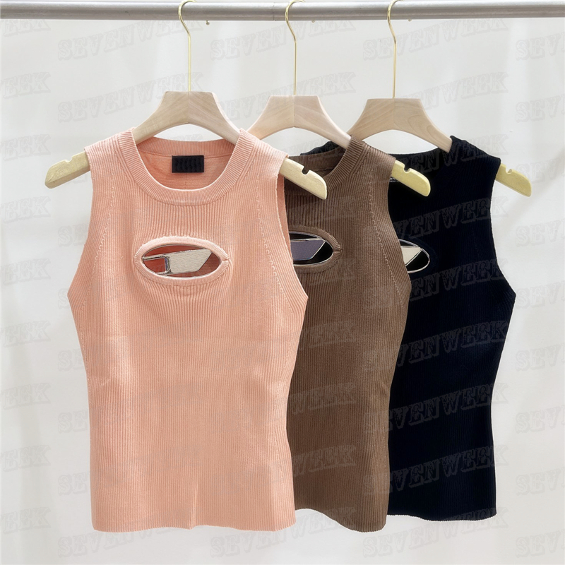 

Women Hollow Vest Dresses Knits Tanks Tops Designer Letter Sleeveless Dress Sexy Tees Clothing For Lady, P3
