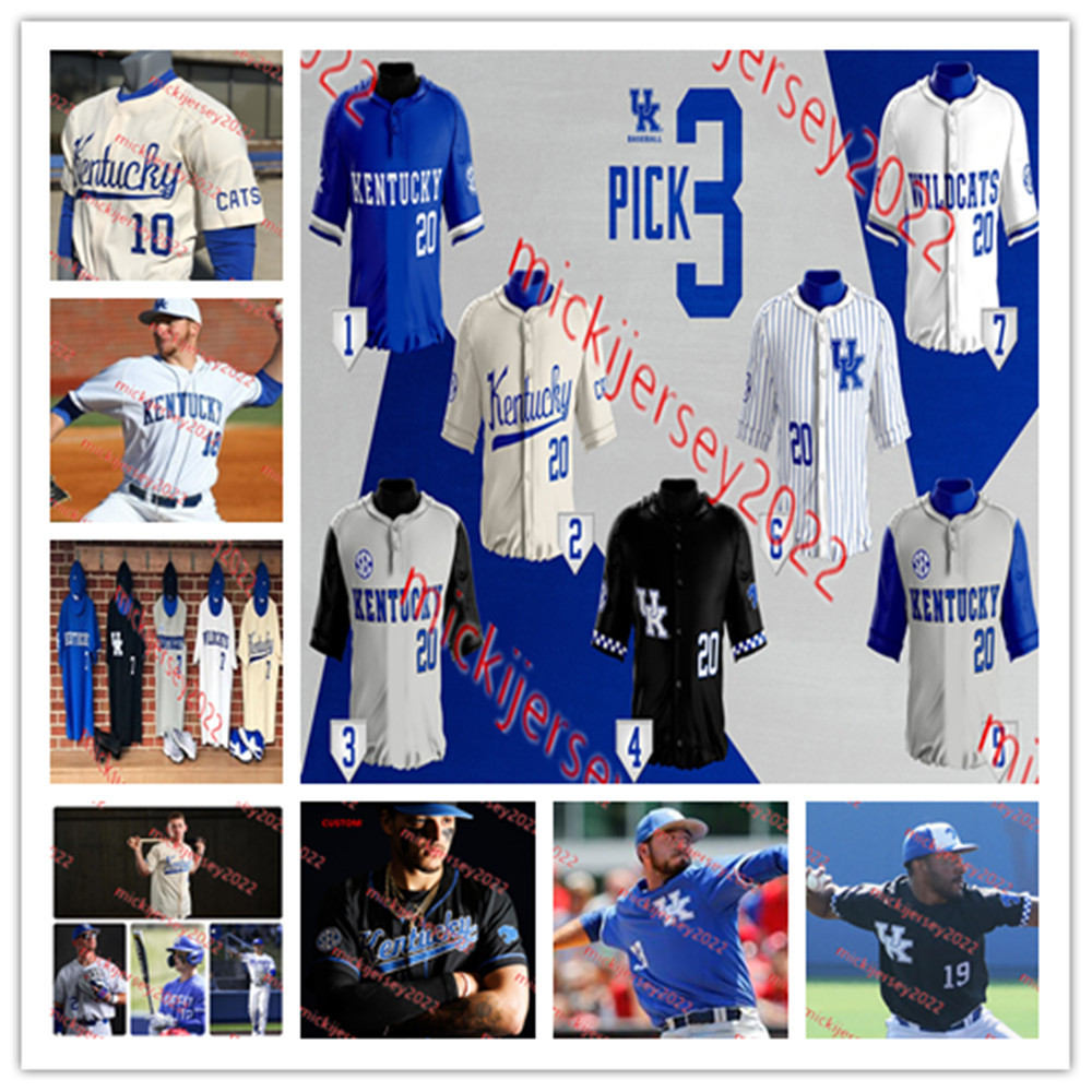 Jase Felker James McCoy 2023 Noir Kentucky Baseball Jersey Nolan McCarthy Personnalisé Hommes Kendal Ewell Chase Stanke Isaiah Byars Ryder Giles Kentucky Wildcats Maillots