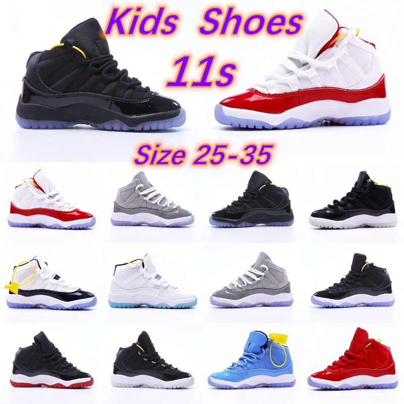 

cherry 11s jumpman 11 boys girls basketball shoe Children high sneaker kid youth Sports grey trainers big boy sneakers