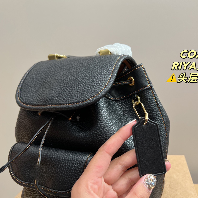 

C letter riya backpack tote bag handbags Women Men Leather Backpack Duffel Bags Unisex Purses 23cm Tote RIYA backpack with box Backpack RIYA, Brown-hand-1