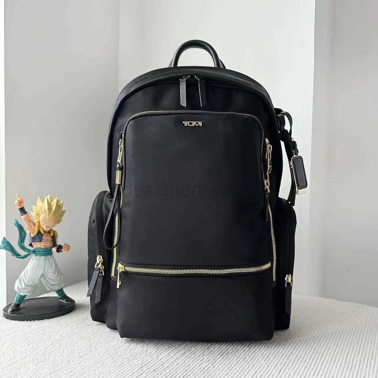 

Voyageur Series TUMI/Tuming Simple Commuter Travel Large Women's Nylon Computer Backpack, 196601 black with gold hardware